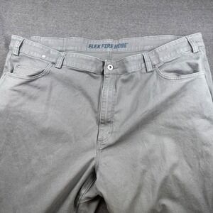 Duluth Trading Co Flex Fire Hose Relaxed Fit Work Pants Mens 48x32 Gray